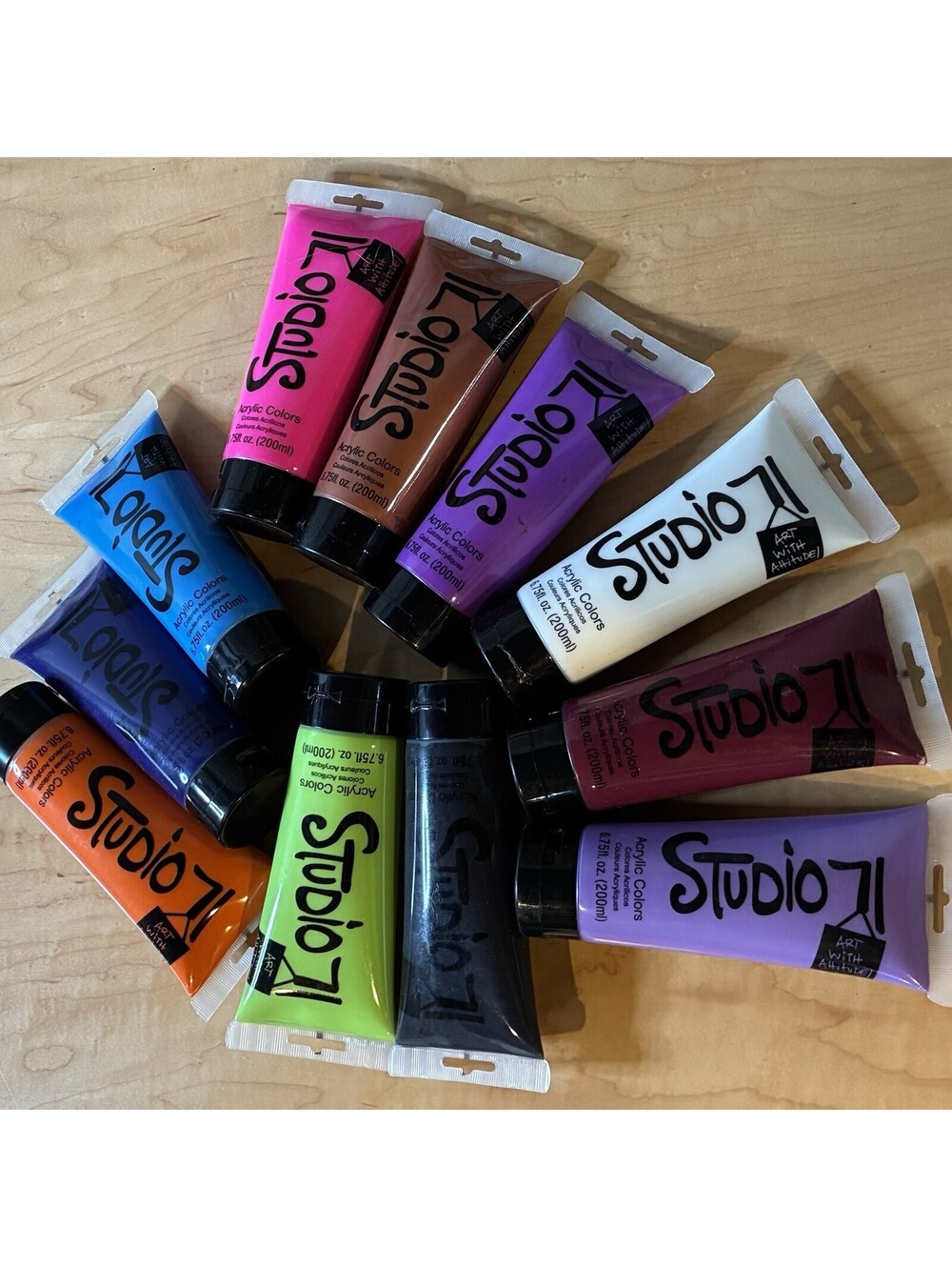 Lot of 11 Studio 71 Acrylic Paint Tubes - 6.75 fl oz. - Various Colors - NEW